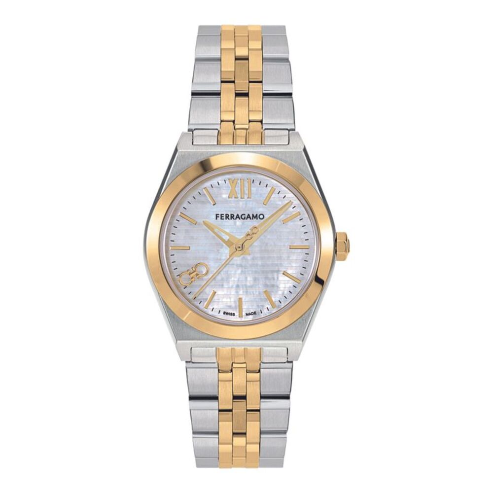 Ferragamo Vega New Bracelet Watch Two Tone Womens